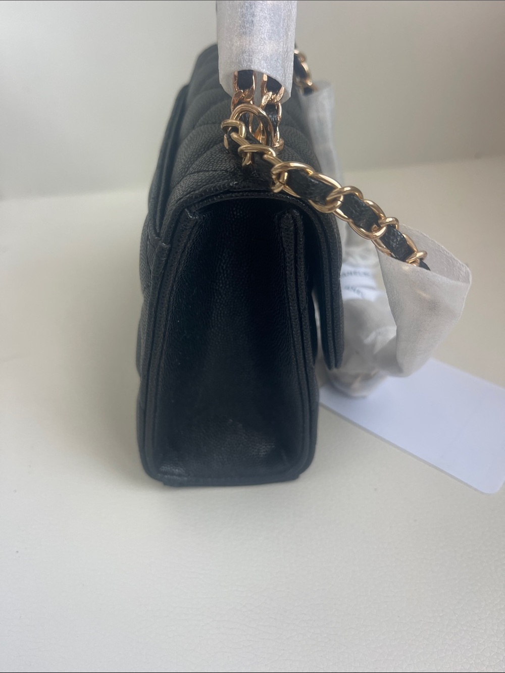 CHANEL 23 P Black Quilted Mini Top-Handle Bag with Gold Chain Hardware - Picture 5 of 13